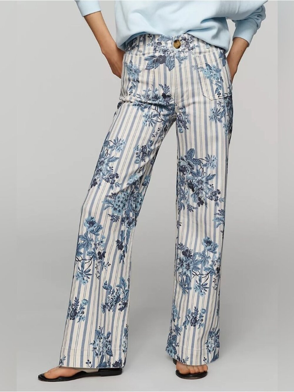 NWT Size 26P- Maeve Colette High-Rise Wide-Leg Cropped Jeans 99% Cotton (US$158)